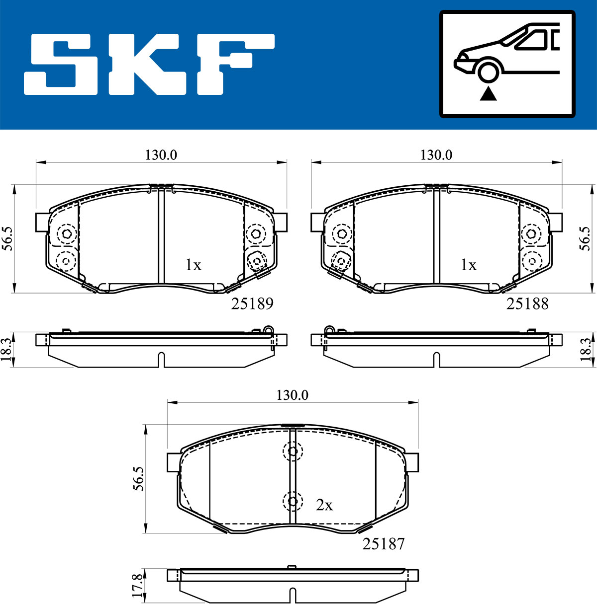 Set placute frana,frana disc VKBP 80430 A SKF